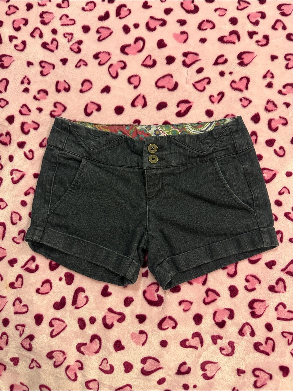Women's Denim Shorts with Button Front